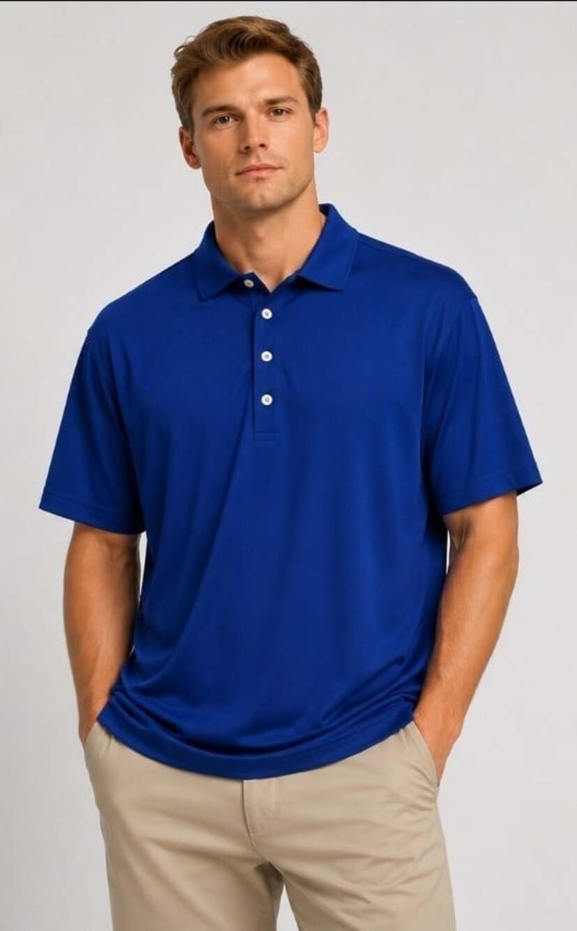 NEW Cutter & Buck Virtue Eco Pique Recycled Golf Polo Buck Men's 2XLT Blue D30